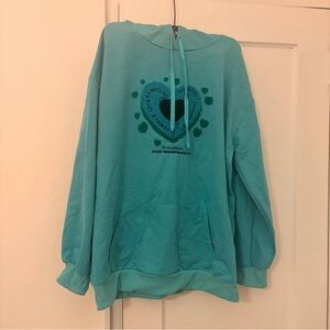 NWOT - Lightweight Kawaii Teal Hoodie  - XL